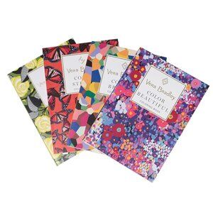 Vera Bradley 4 book boxed set Coloring Collection floral NWT 80 color cards